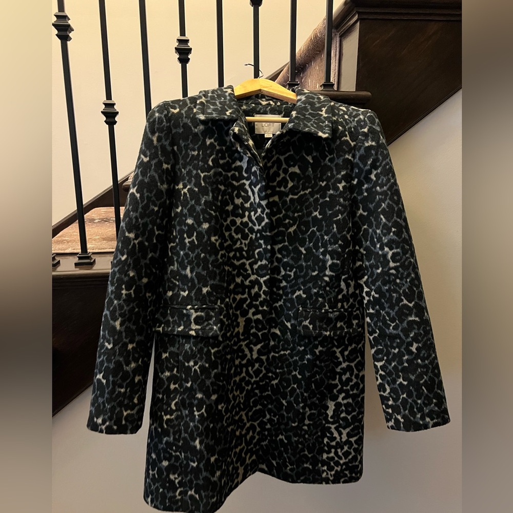 Animal print knee length coat